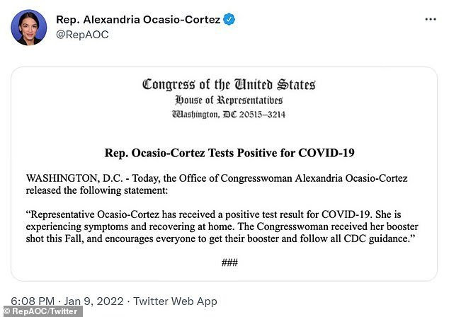US lawmaker Alexandria Ocasio-Cortez tests positive for COVID after mask-less holiday trip with boyfriend