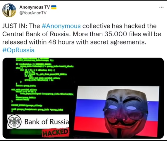 Anonymous claims it has hacked Russia