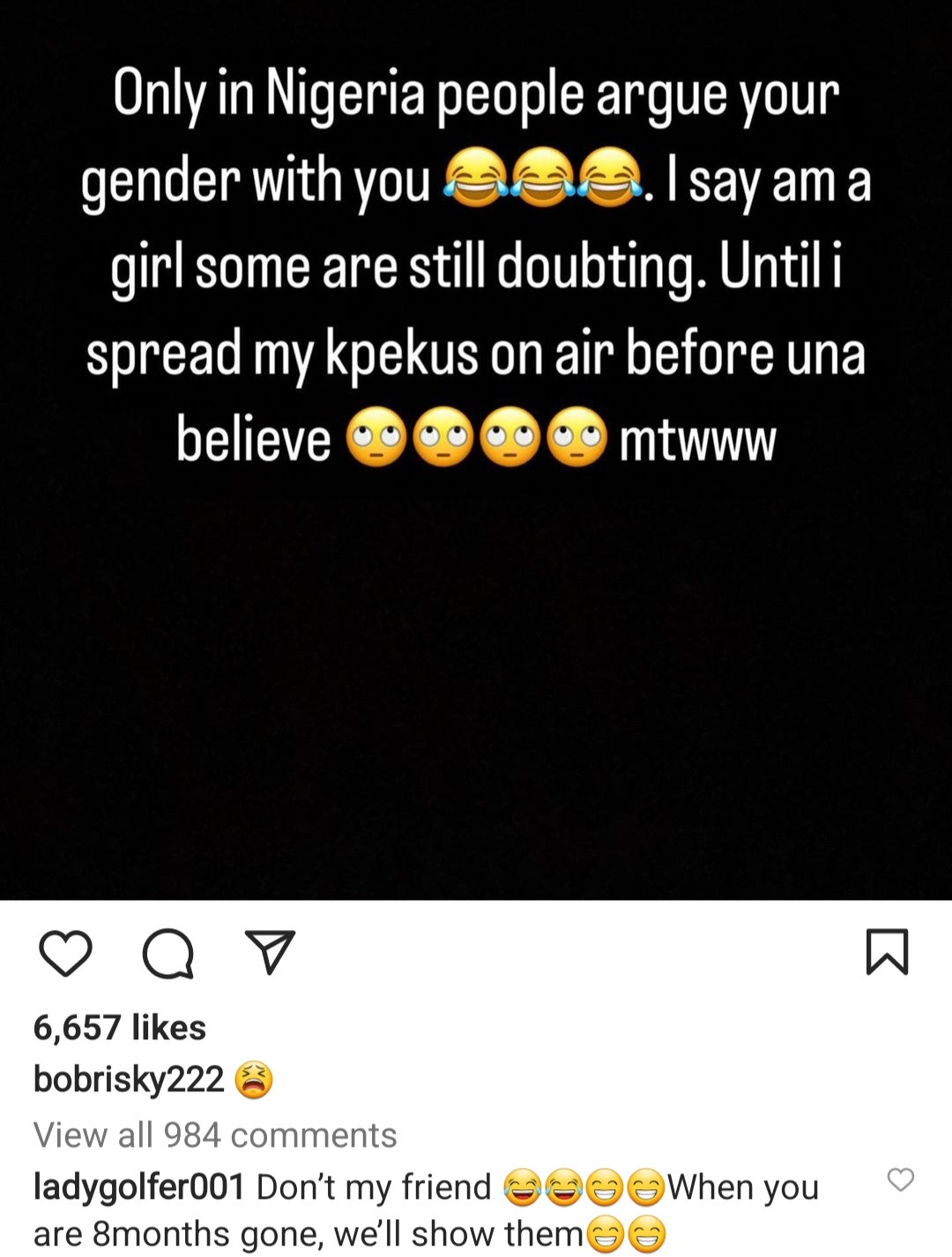 "I say am a girl some are still doubting" Bobrisky addresses those debating his gender