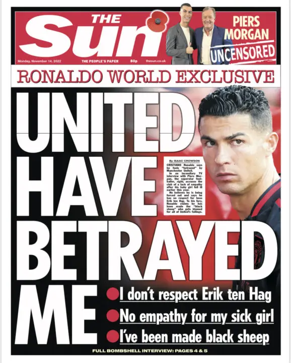 BREAKING: Ronaldo Blasts Man United In Explosive Piers Morgan Interview [Video]