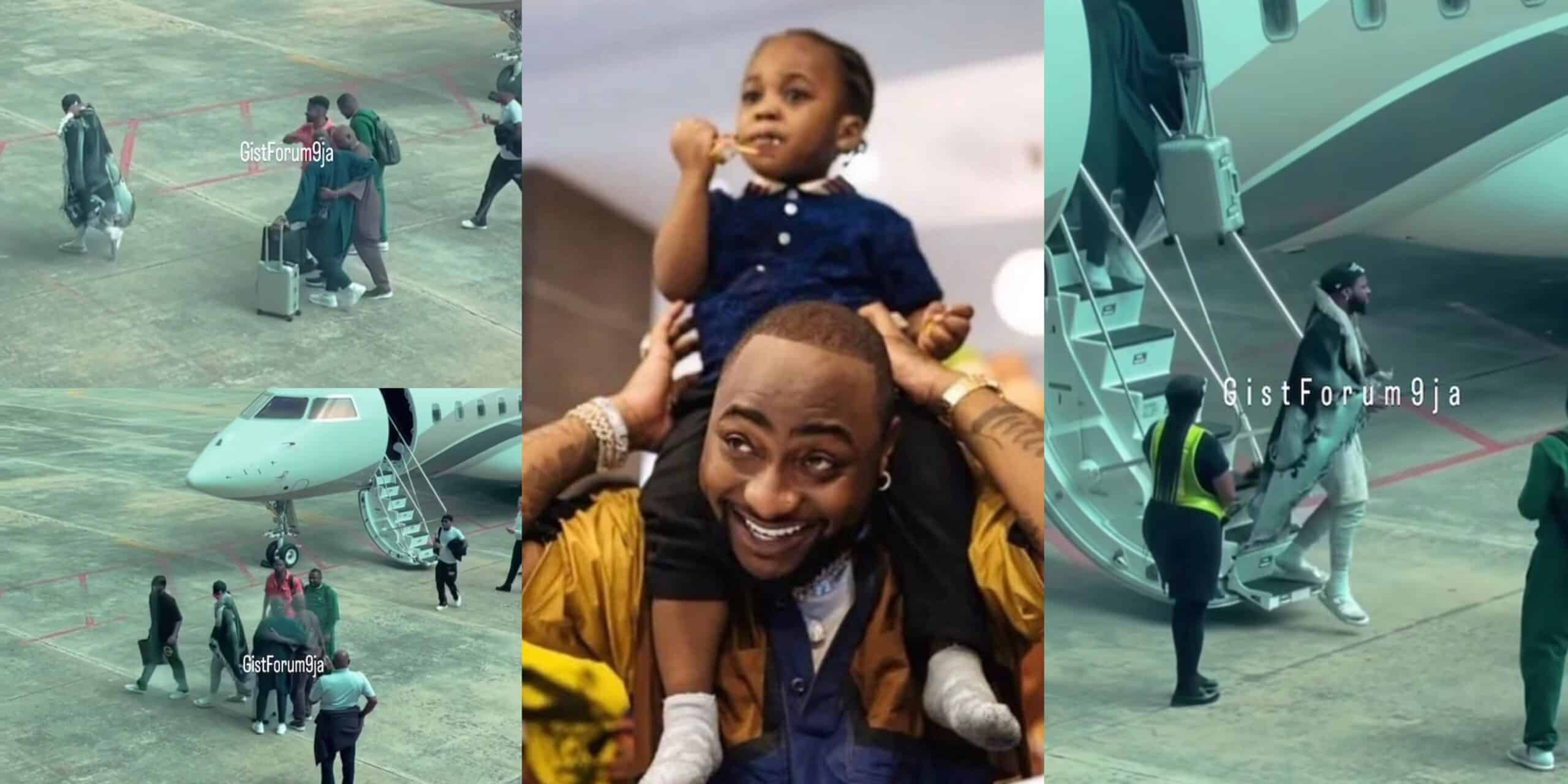 Singer Davido arrives Qatar with customized blanket of Ifeanyi's face  printed on it (Video) -